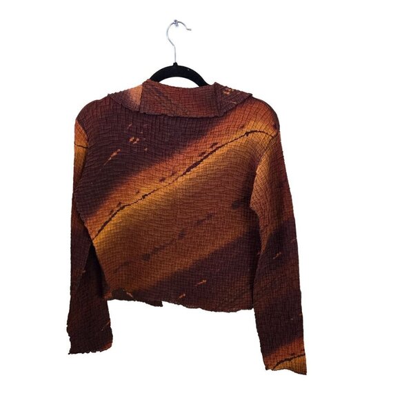 The Wonder Tee Vintage Unique Shades Of Brown Stretch Lightweight Jacket Size M - Picture 2 of 3